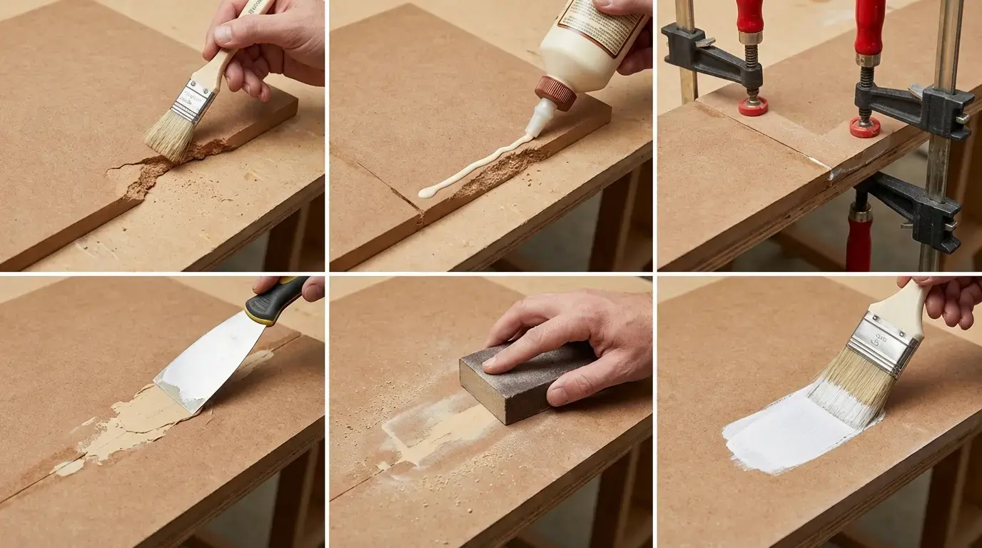 گام به گام: روش‌های تعمیر ام دی اف شکسته