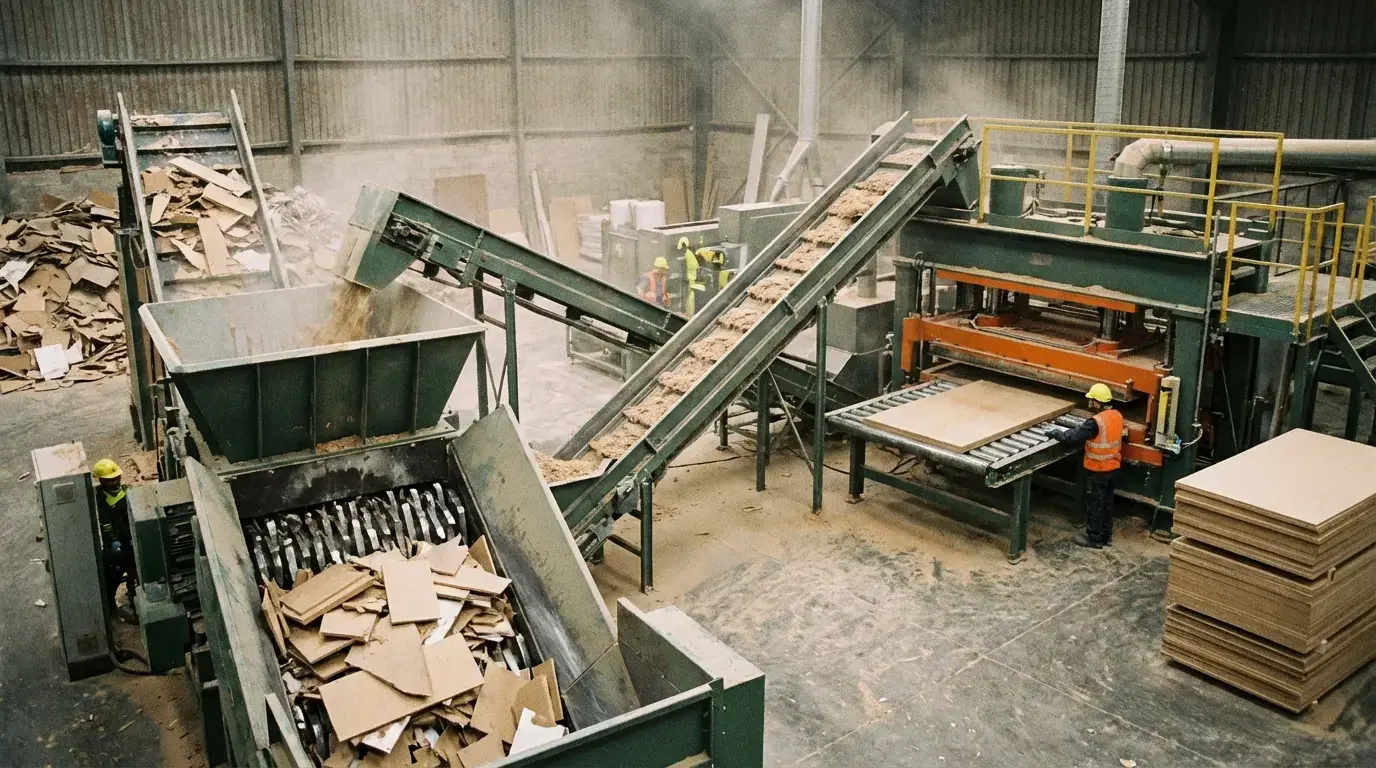 بازیافت صنعتی: تبدیل به ورق‌های جدید یا محصولات کامپوزیتی