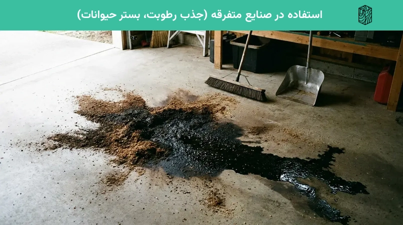 استفاده در صنایع متفرقه (جذب رطوبت، بستر حیوانات)