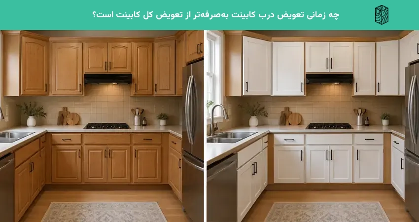 چه زمانی تعویض درب کابینت بهصرفهتر از تعویض کل کابینت است؟