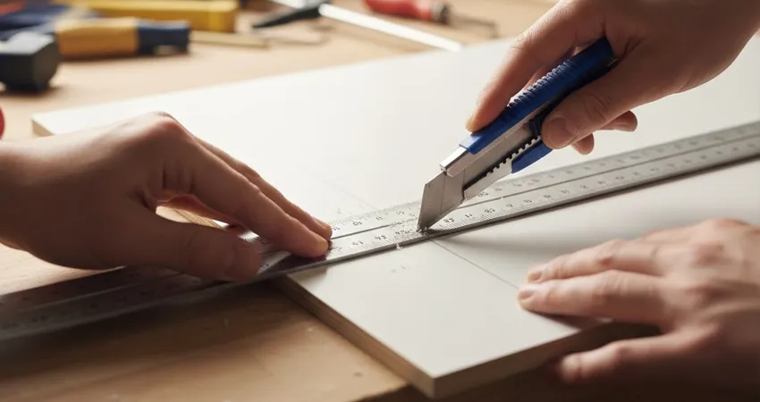 روش دو مرحله‌ای (خط‌زنی) با اره گردبر یا دستی