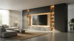 دکور پشت تلویزیون با ام دی اف